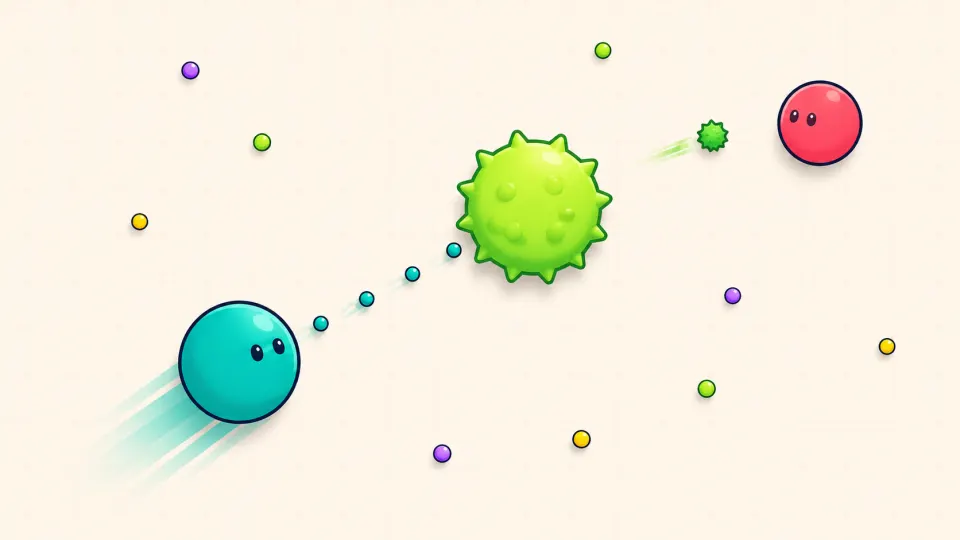 AgarCash guide: green viruses split big cells